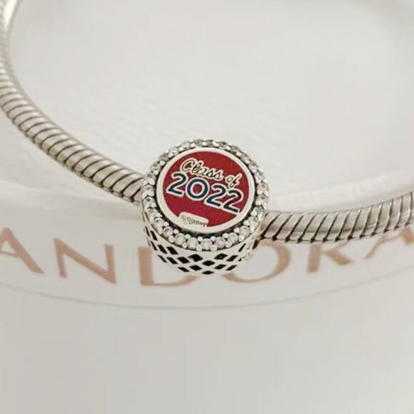 Pandora Disney Stitch Graduation Class of 2020 Charm Clear CZ, S925 Sterling - Picture 3 of 3